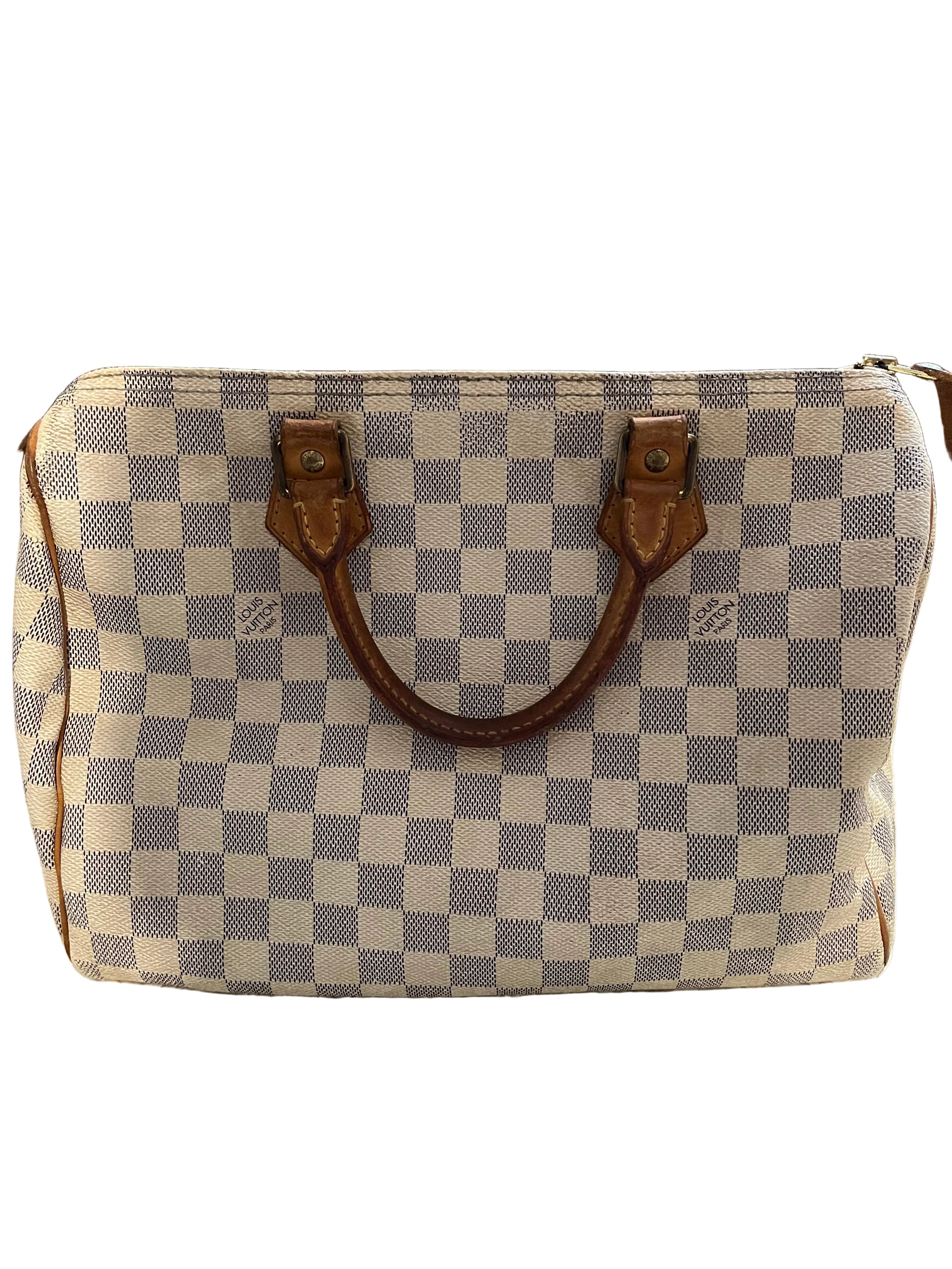Sac Louis Vuitton speedy 30 en damier blanc