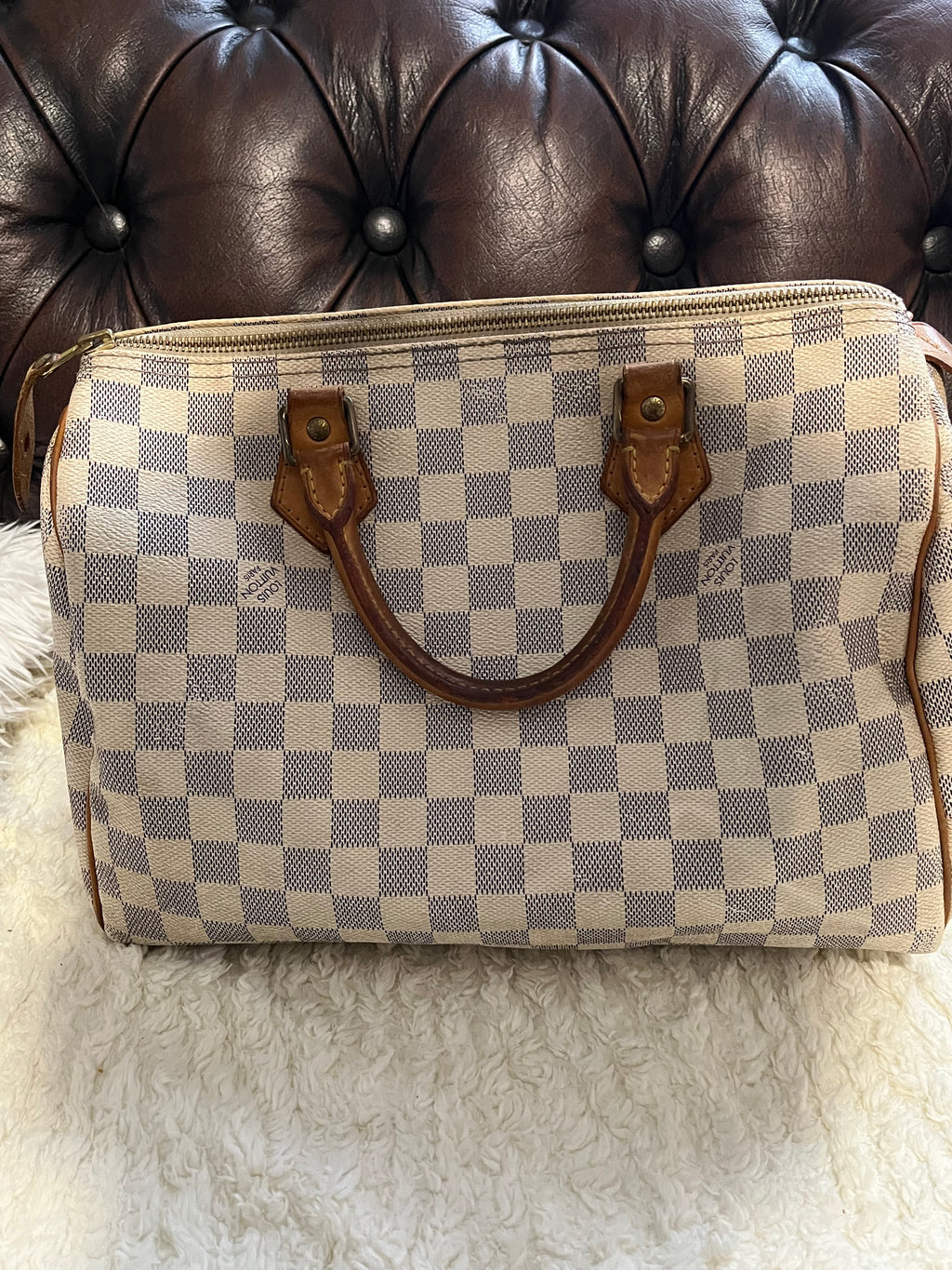 Sac Louis Vuitton speedy 30 en damier blanc