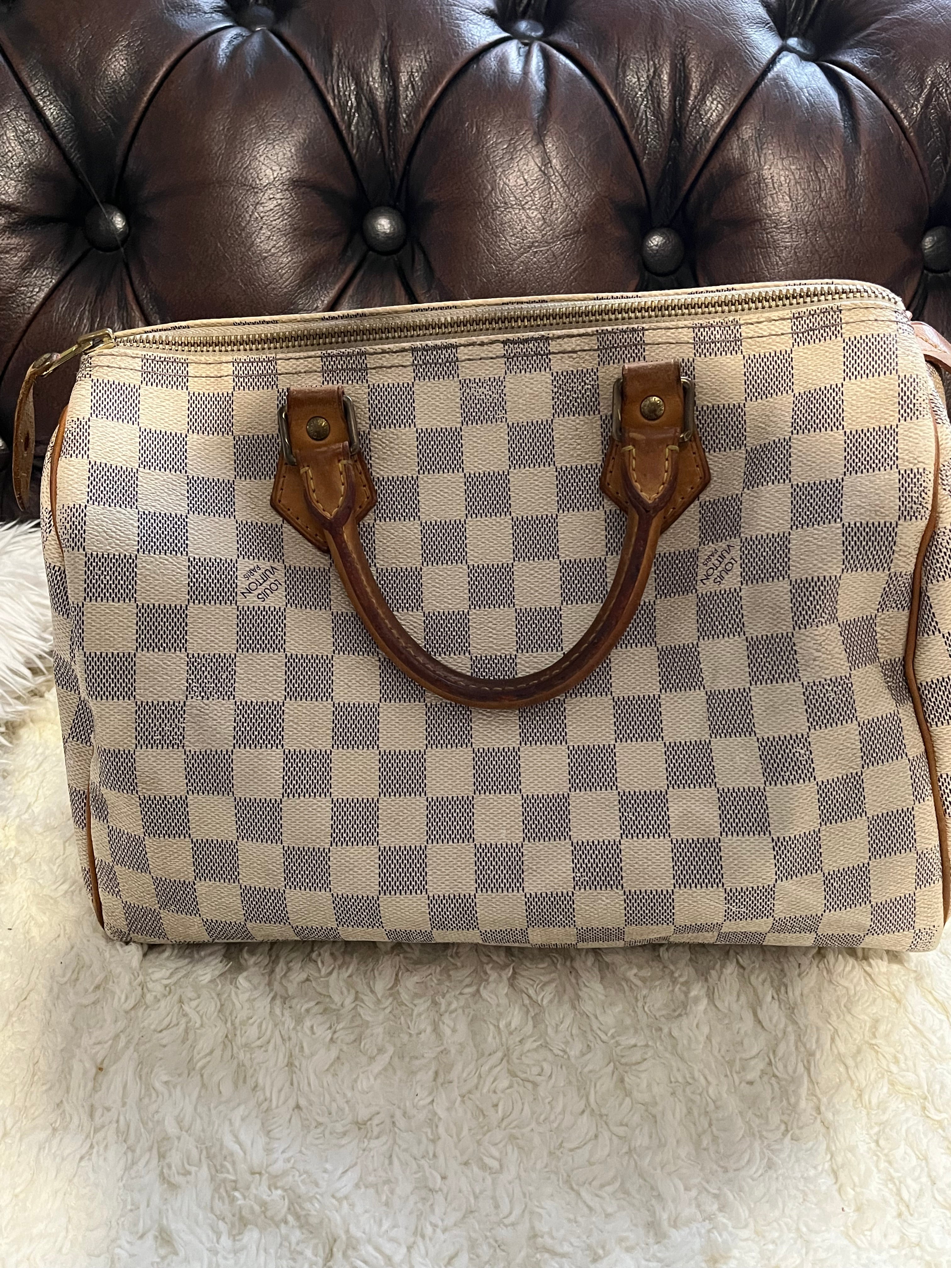 Sac Louis Vuitton speedy 30 en damier blanc