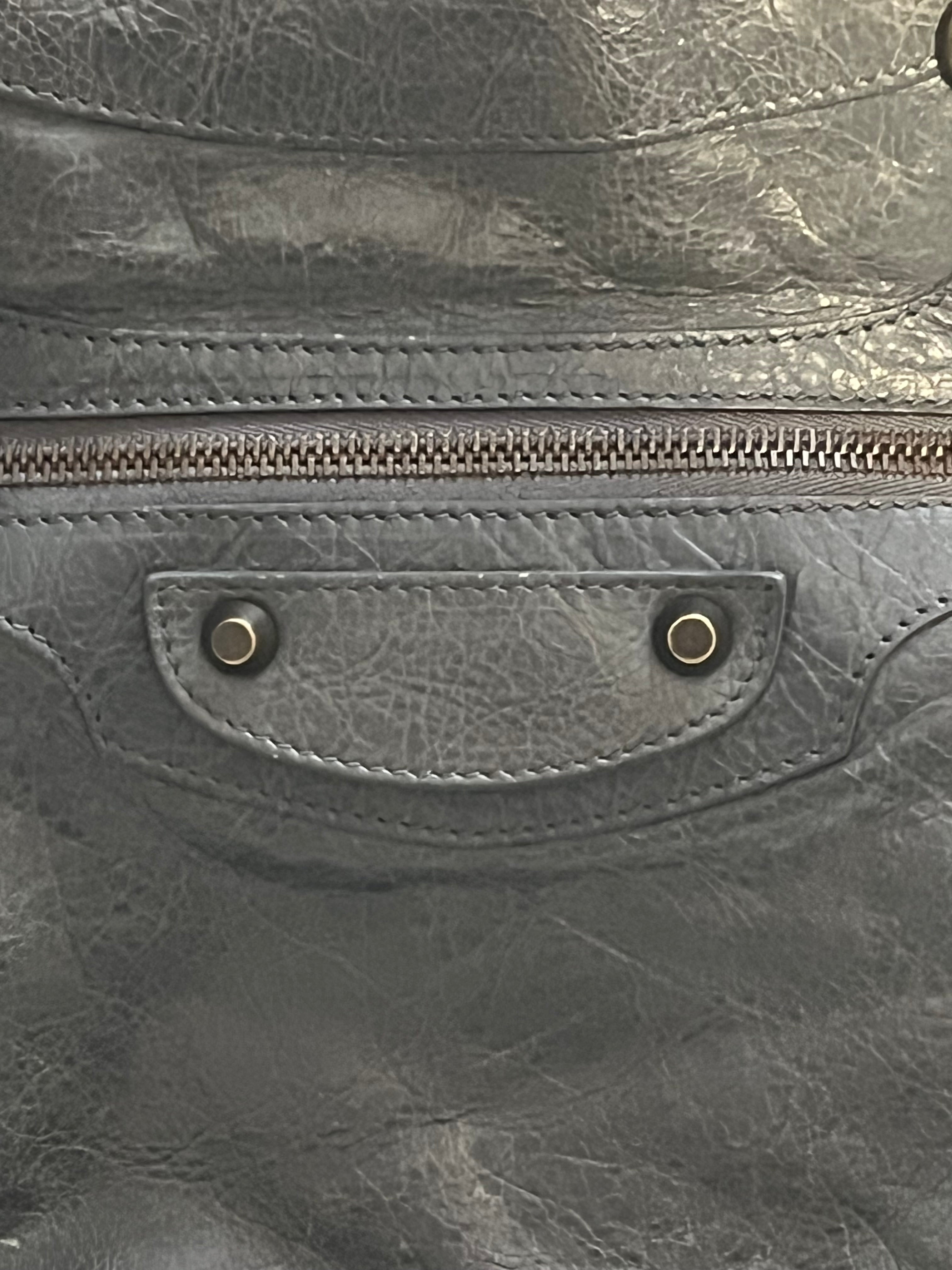 Sac balenciaga city en cuir gris