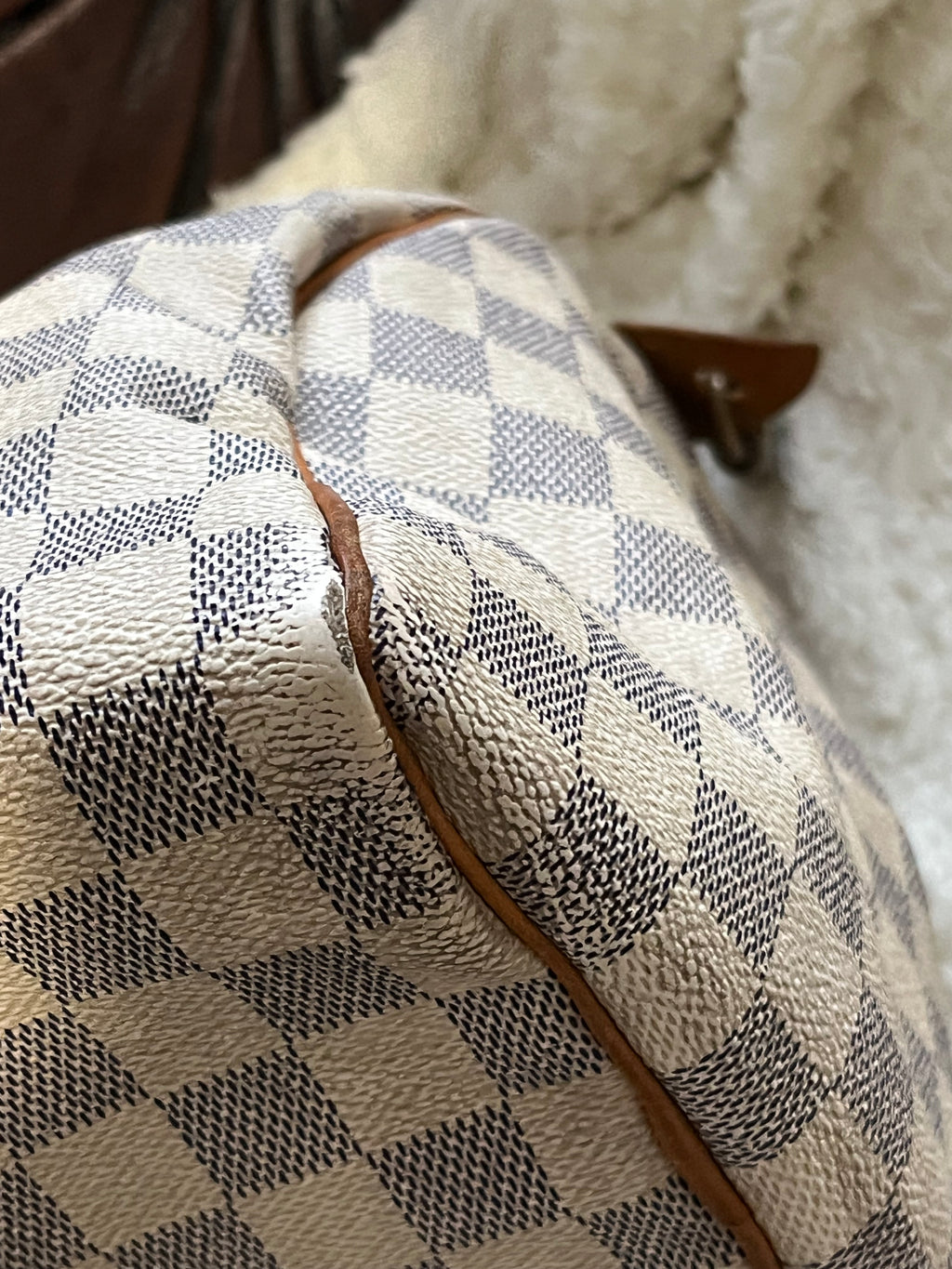 Sac Louis Vuitton speedy 30 en damier blanc