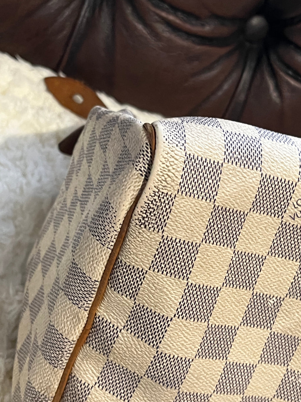 Sac Louis Vuitton speedy 30 en damier blanc