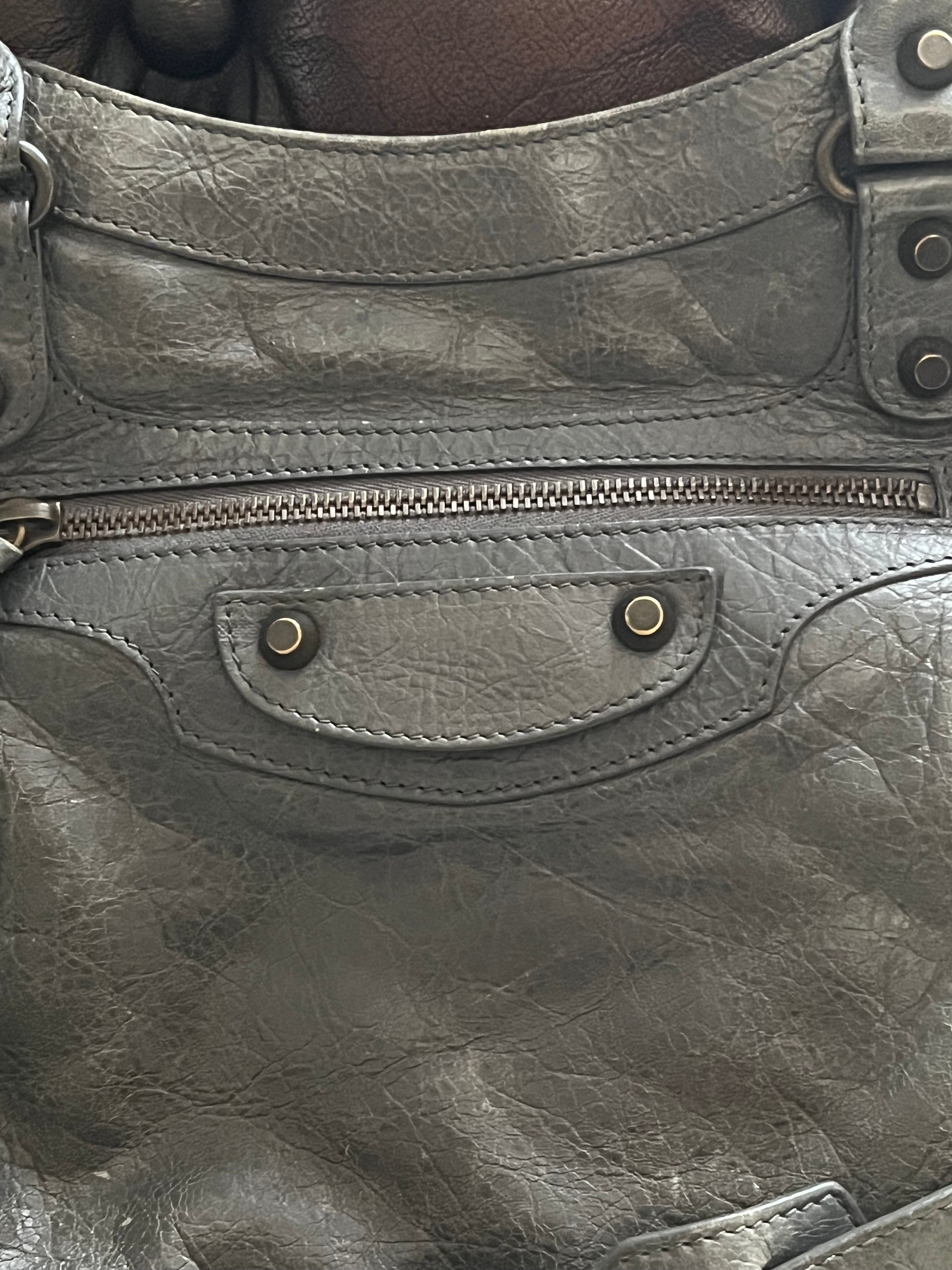 Sac balenciaga city en cuir gris