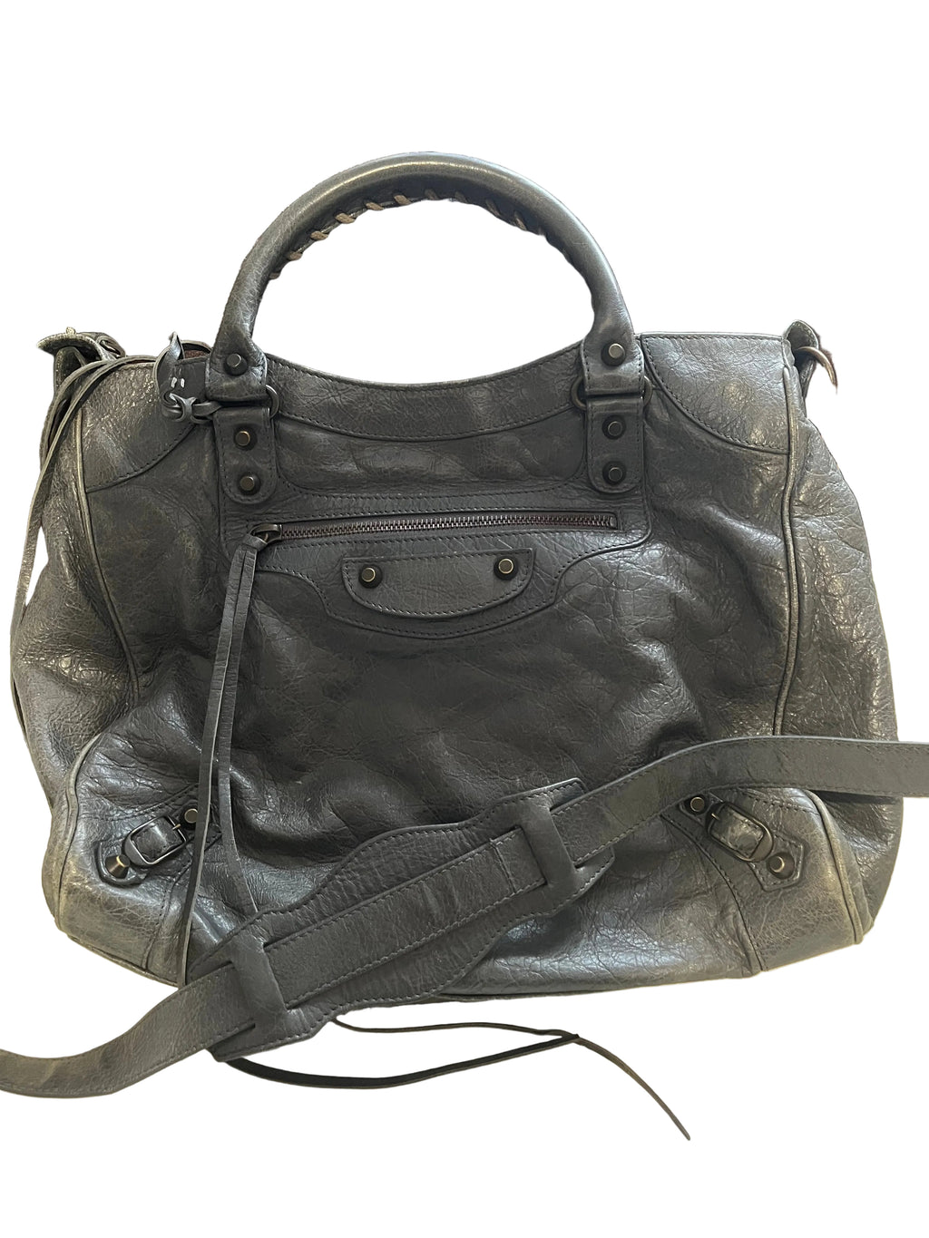 Sac balenciaga city en cuir gris