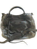 Sac balenciaga city en cuir gris