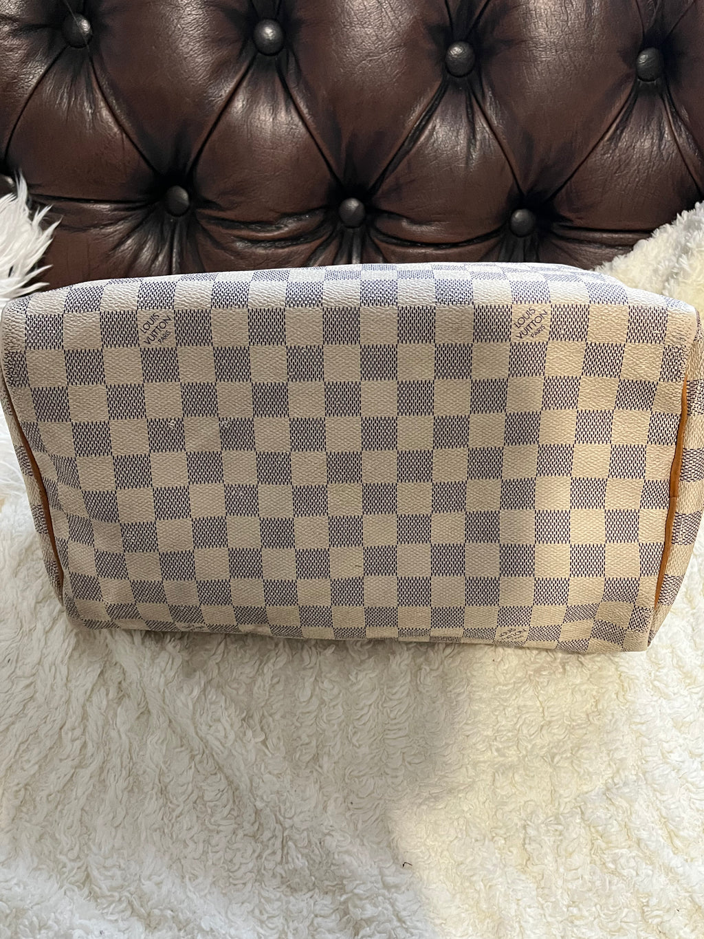 Sac Louis Vuitton speedy 30 en damier blanc