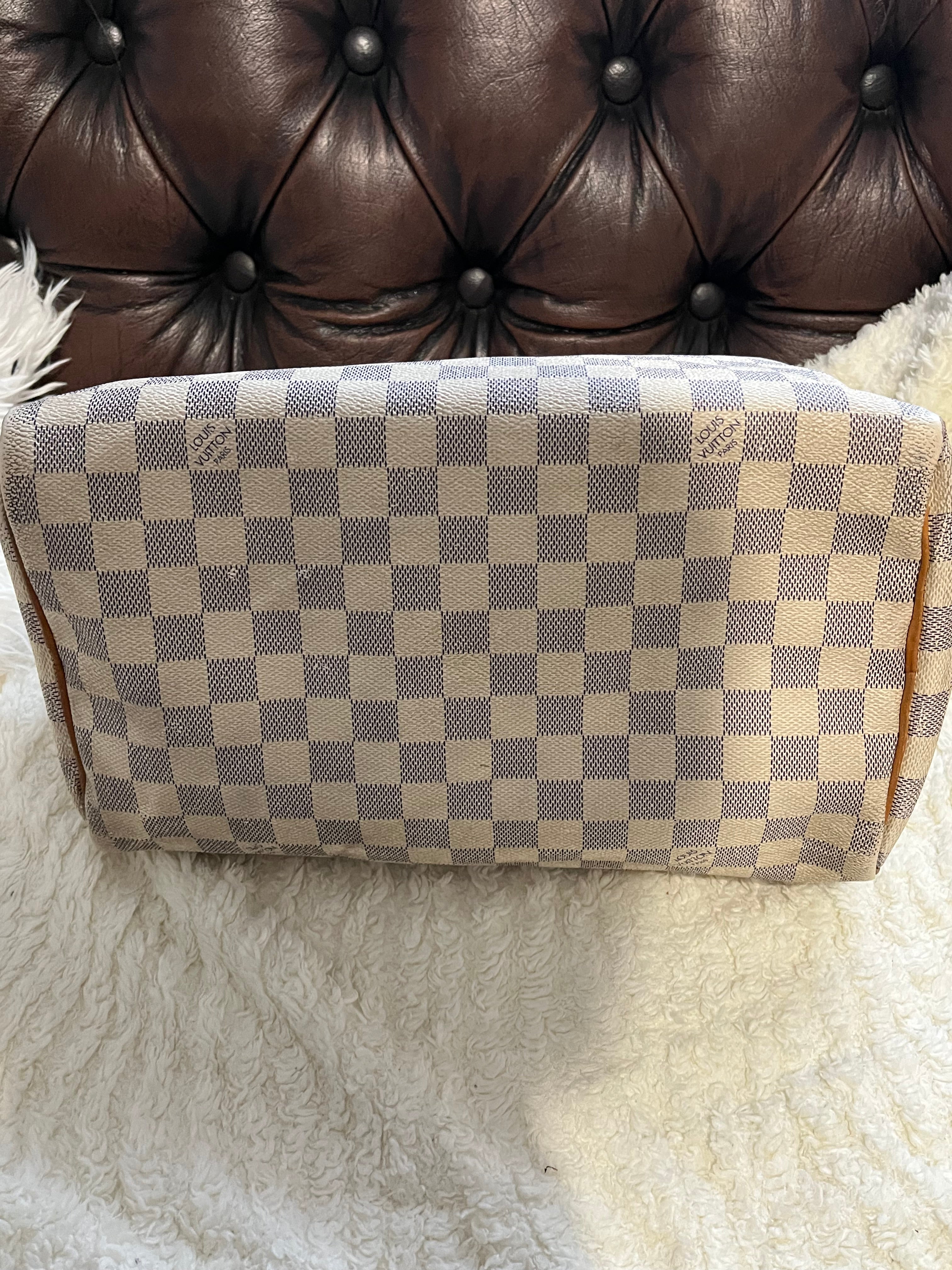 Sac Louis Vuitton speedy 30 en damier blanc