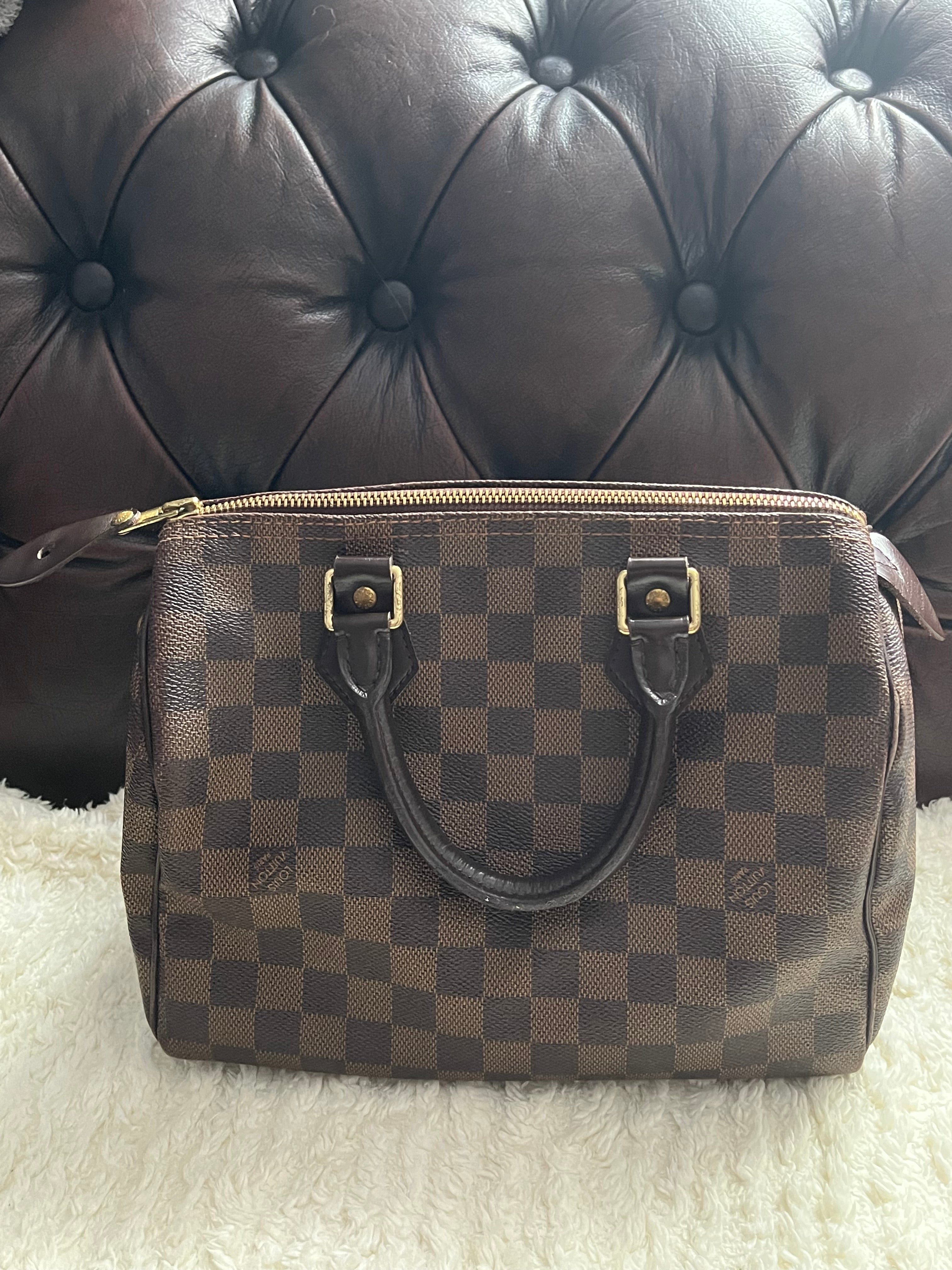 Sac Louis Vuitton speedy 25 en damier ébène