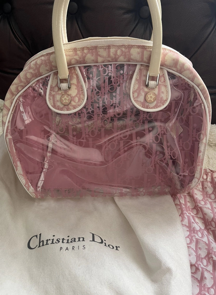 Sac Dior rose en vinyle