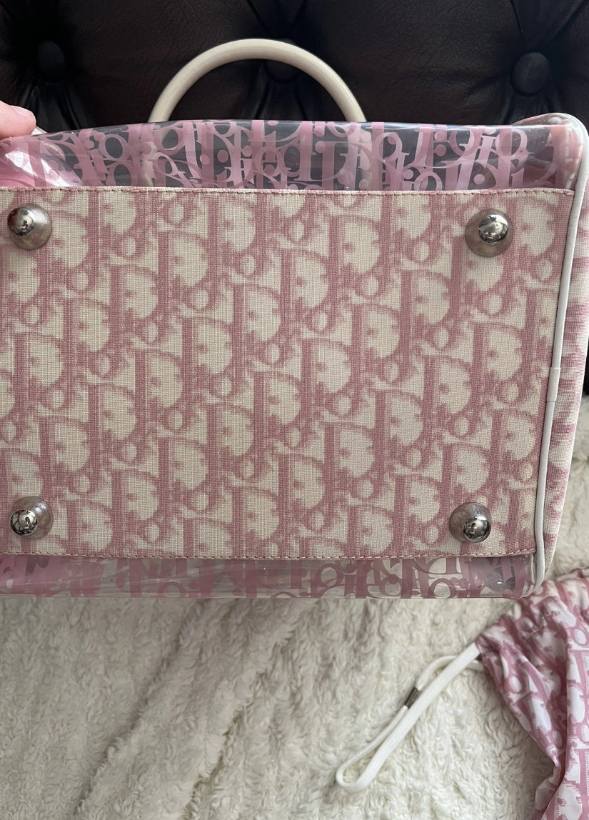 Sac Dior rose en vinyle